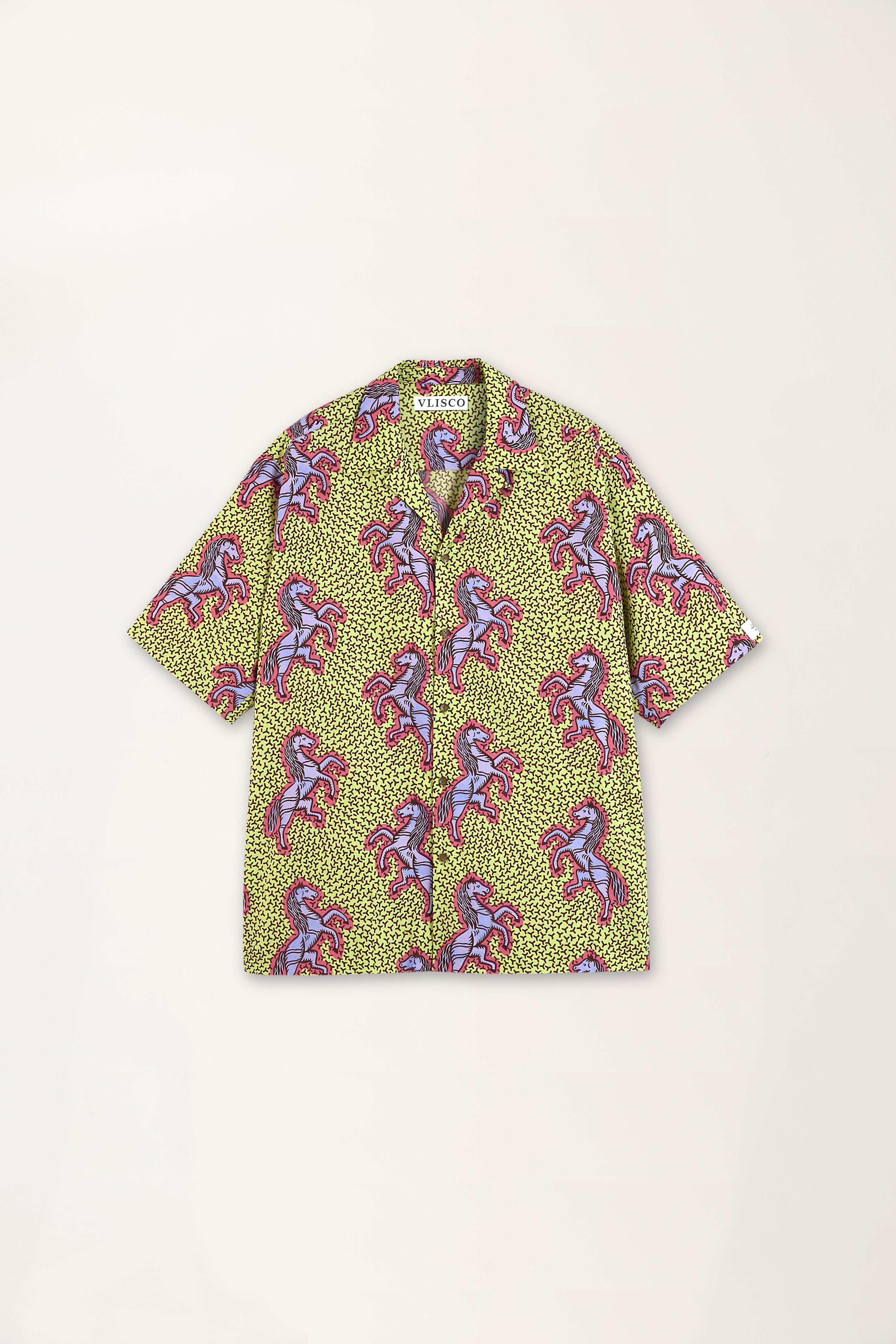 Jumping Horse Print Short Sleeve Shirt