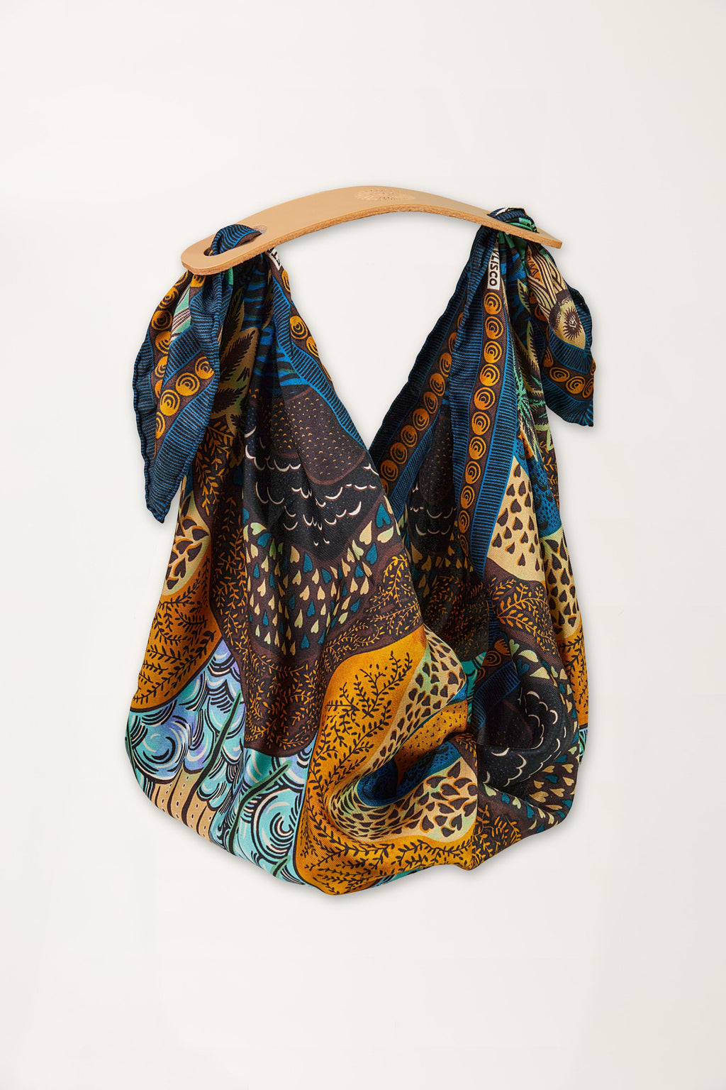 Eternal Sun Blue Scarf 68 with Leather Handle