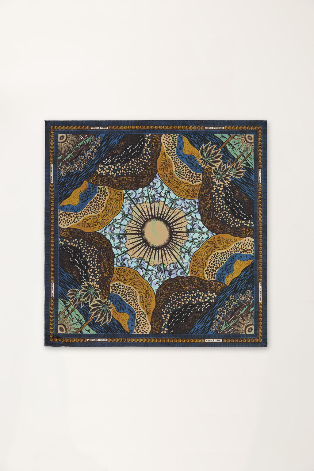 Eternal Sun Blue Scarf 68 with Leather Handle