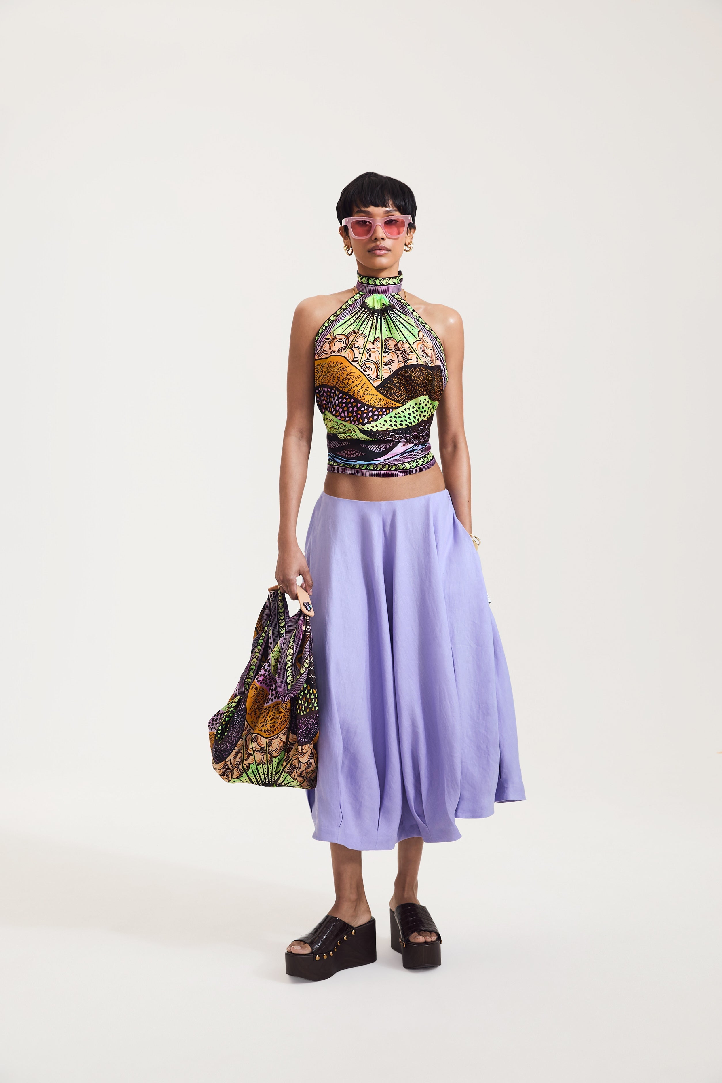 Eternal Sun Print Scarf Top
