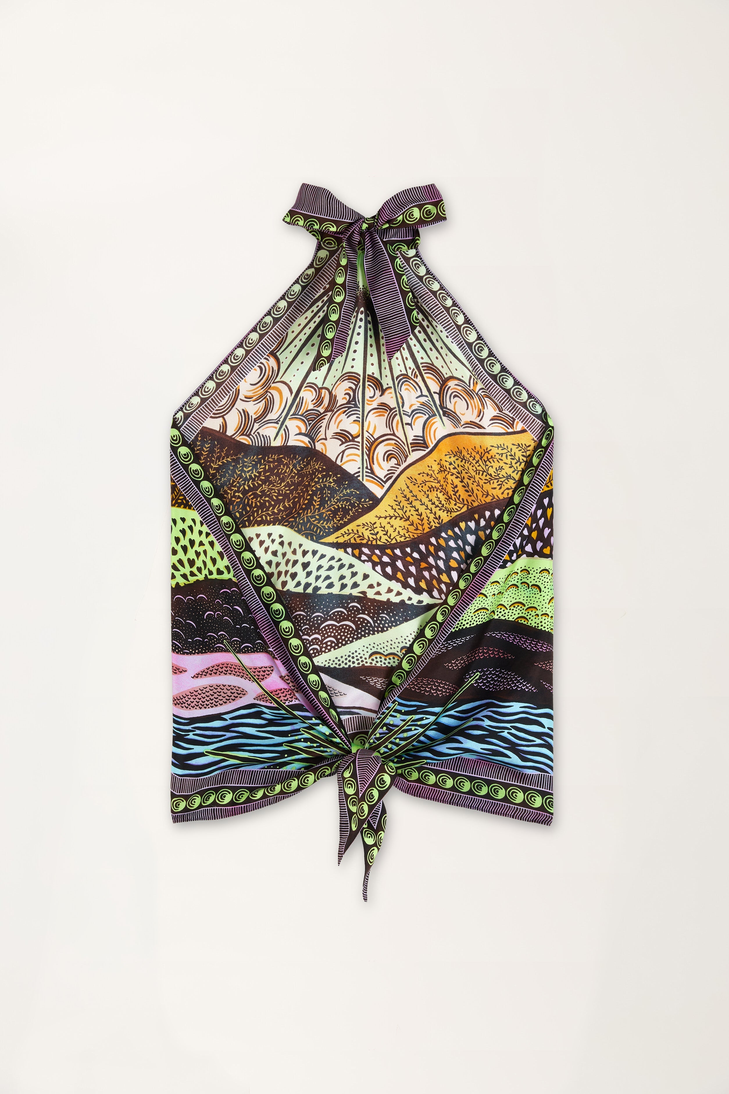 Eternal Sun Print Scarf Top