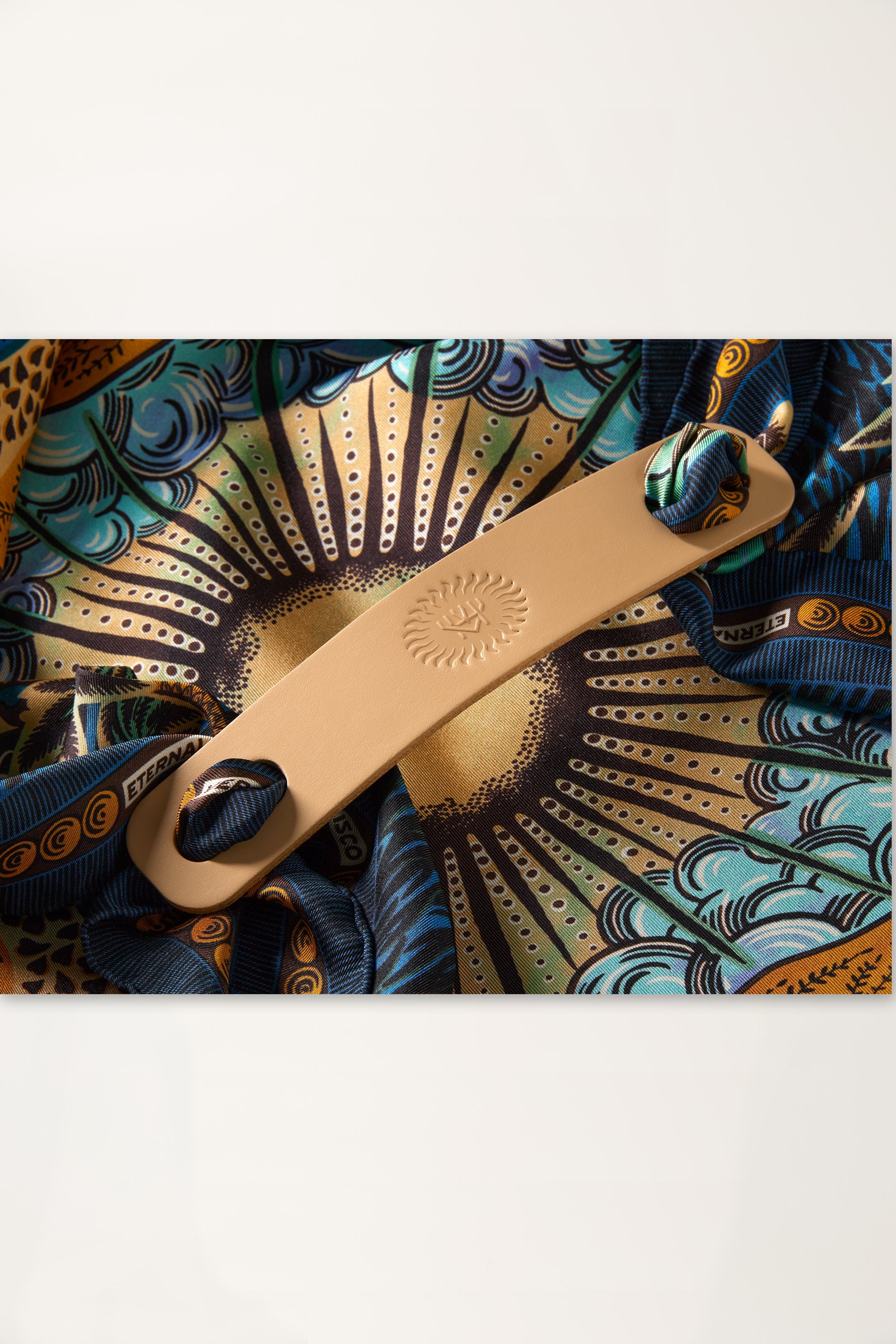 Eternal Sun Blue Scarf 68 with Leather Handle